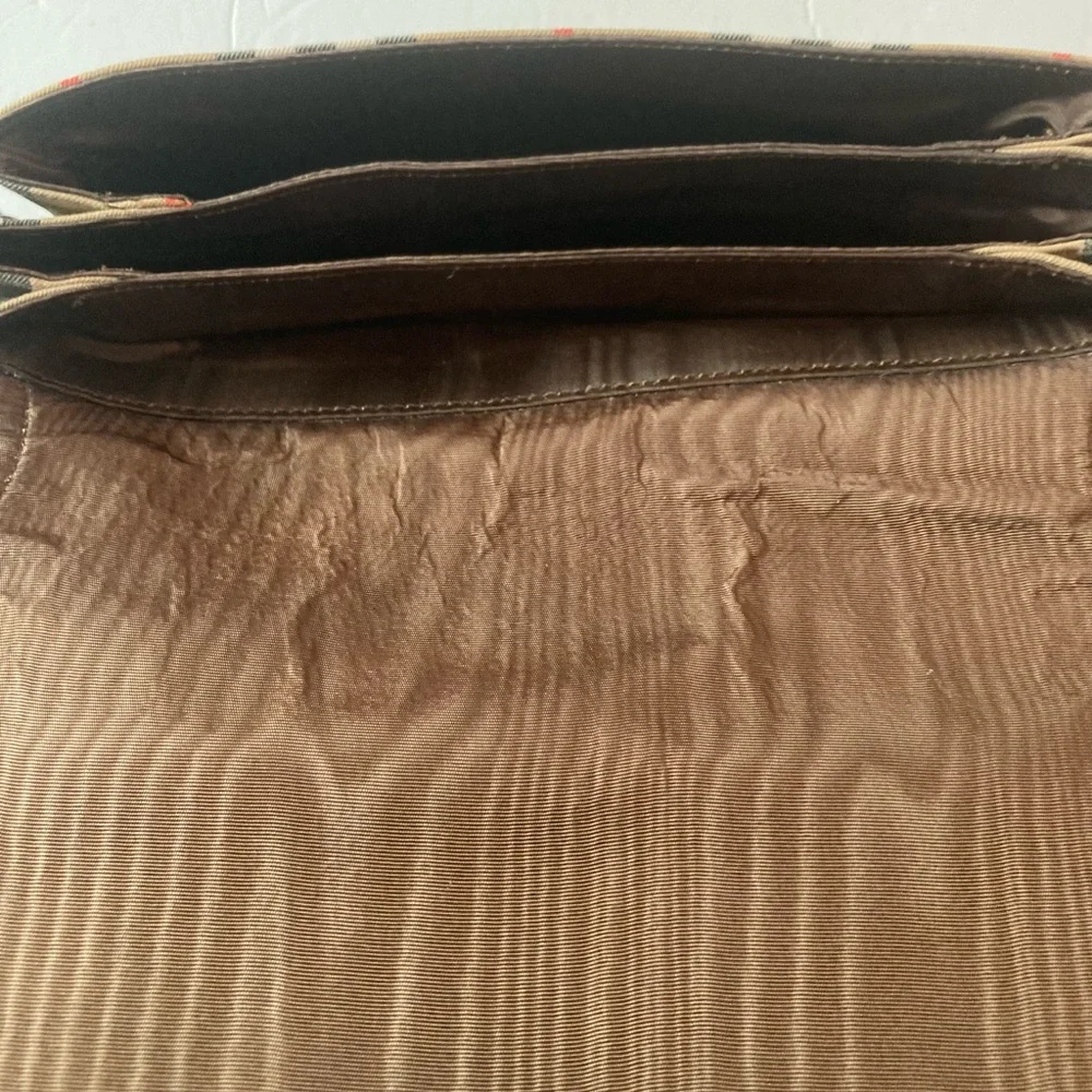 Burberry Crossbody bag Check Tan,Brown,Red.Beautiful Vintage - Picture 7 of 15